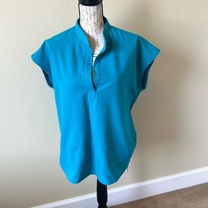 Figs teal Rafael’a modern boxy scrub top, size medium